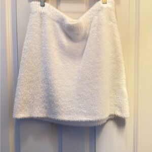 Hollister White Fuzzy Mini Skirt